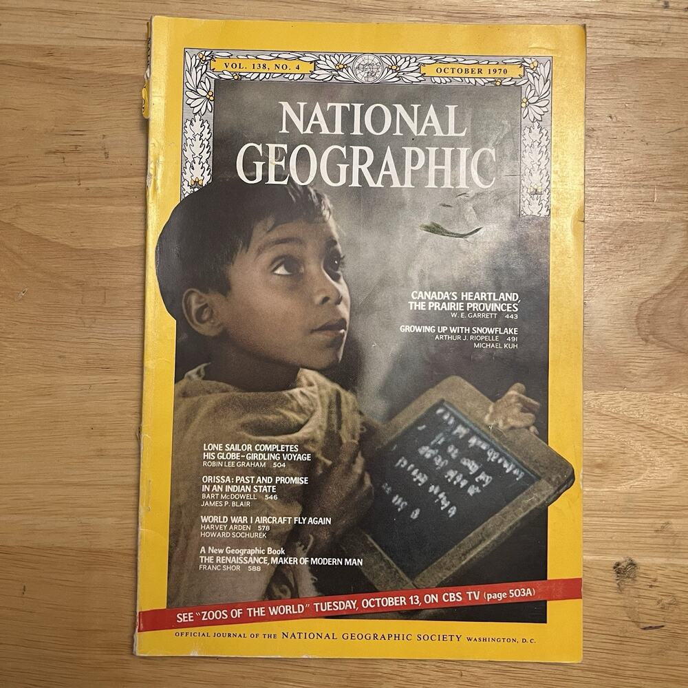 National Geographic October 1970 Gorilla Voyage Orissa Aircraft Renaissance